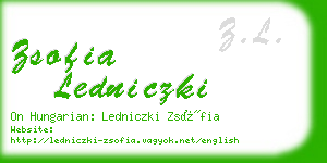 zsofia ledniczki business card